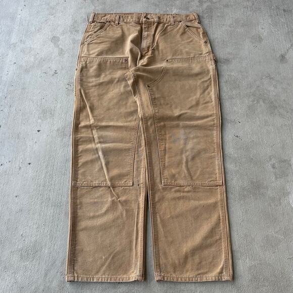 Vintage Y2K Carhartt brown double knee work wear carpenter pants - Picture 1 of 5